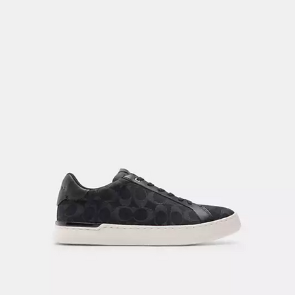 Men's Coach Clip Low-Top Skateboard Black Denim Sneakers
