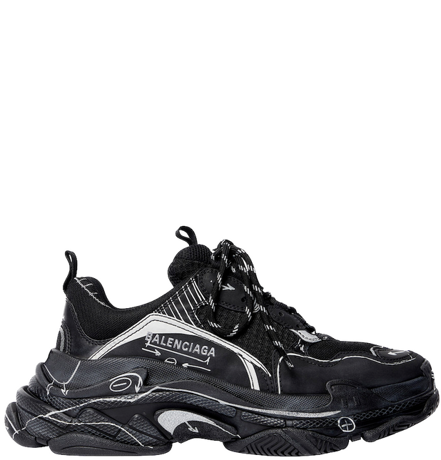 Men's Balenciaga Triple S Sketch Trainers Black Sneakers