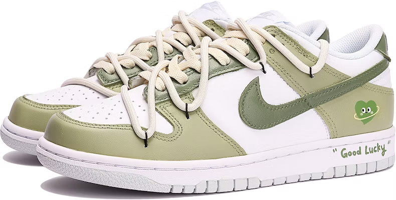 Men's Nike Dunk Low Deconstructed White-Green Shoes