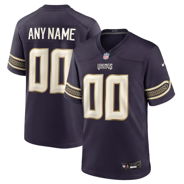 Custom Name Minnesota Vikings 2026 Rivalries Collection Game Jersey - Purple