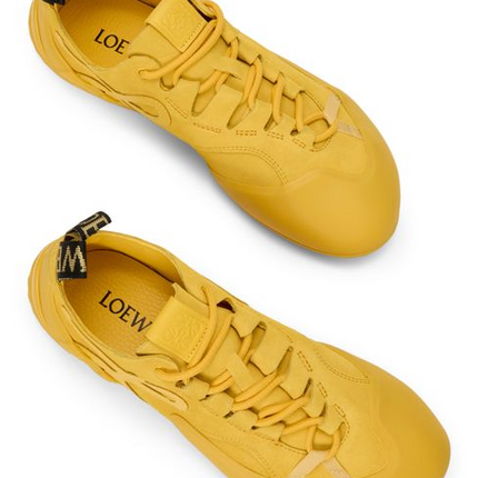 Men's Grip Sneaker In Calfskin Suede Yellow Sunshine Sneakers