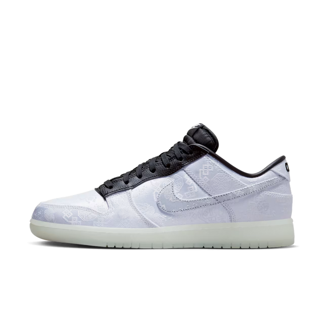 Men's Nike Dunk Low  x CLOT x Fragment Design Black and White Shoes
