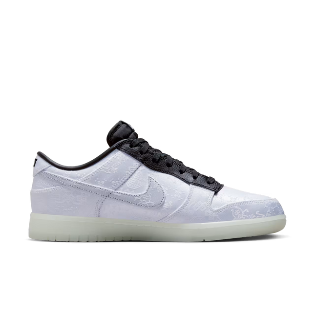 Men's Nike Dunk Low  x CLOT x Fragment Design Black and White Shoes