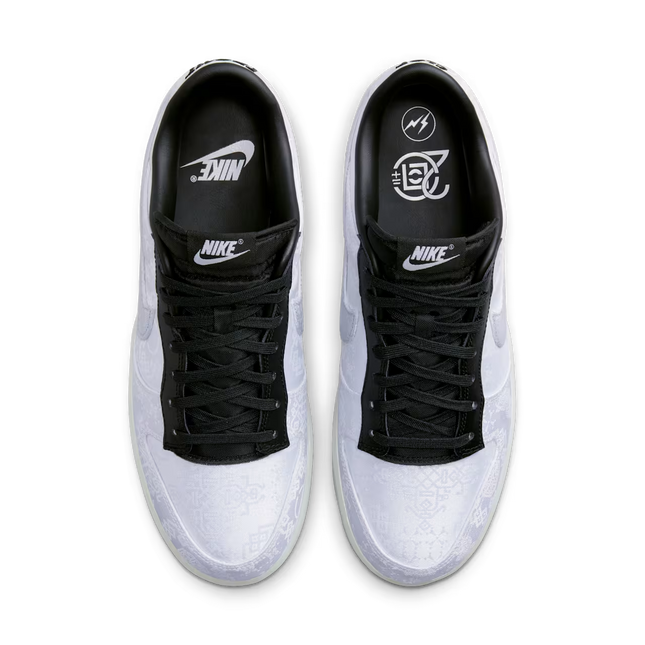 Men's Nike Dunk Low  x CLOT x Fragment Design Black and White Shoes