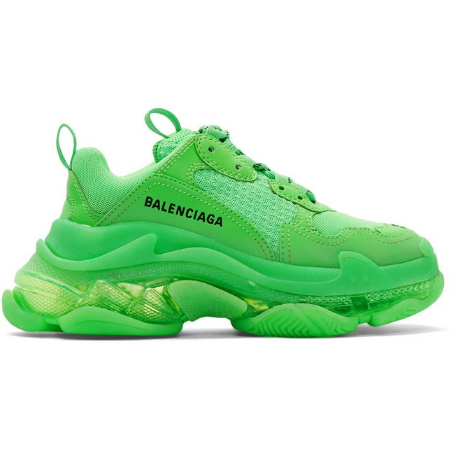 Men's Balenciaga Triple S Clear Sole Neon Sneakers