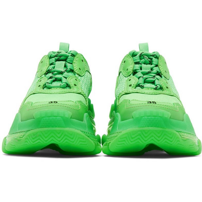 Men's Balenciaga Triple S Clear Sole Neon Sneakers