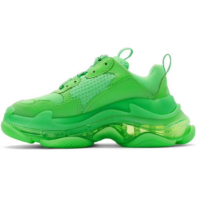 Men's Balenciaga Triple S Clear Sole Neon Sneakers