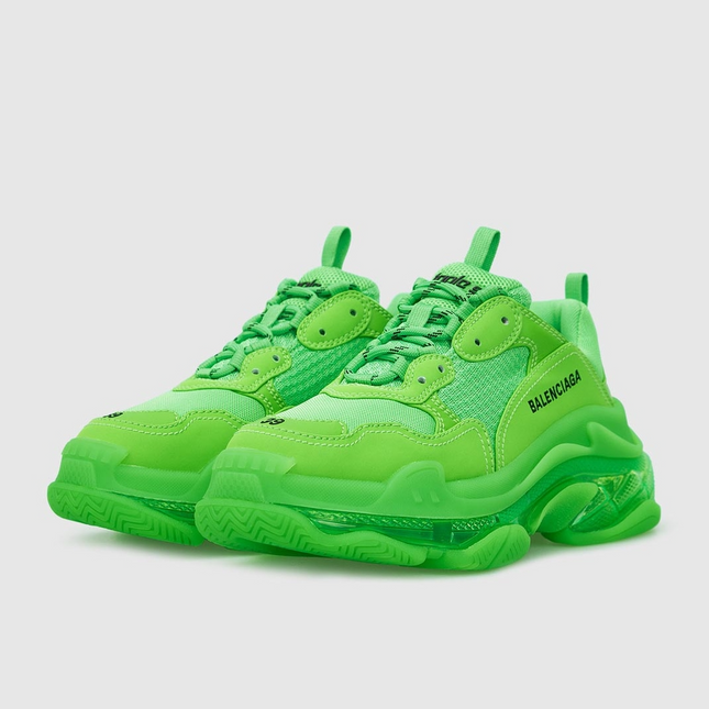 Men's Balenciaga Triple S Clear Sole Neon Sneakers