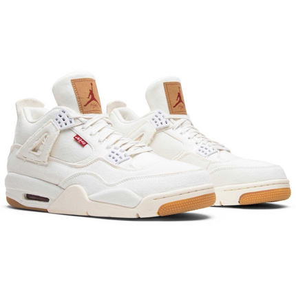 Men's Levi's x Air Jordan 4 Retro White Denim Shoes