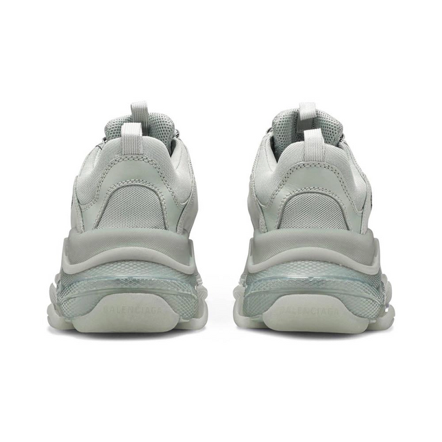 Men's Balenciaga Triple S Clear Sole Smoke Silver Sneakers