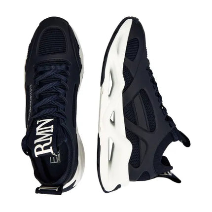 Men's Ea7 Emporio Armani Sneakers With Mesh Panels Black Sneakers