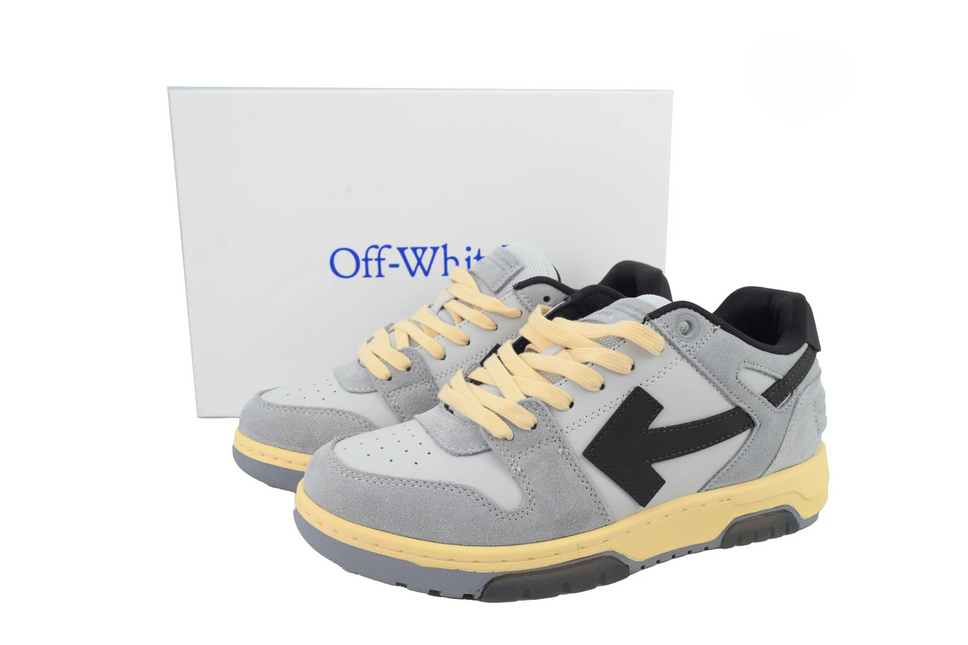 Men's Off-White Out Of Office Sneakers In Light Grey Black