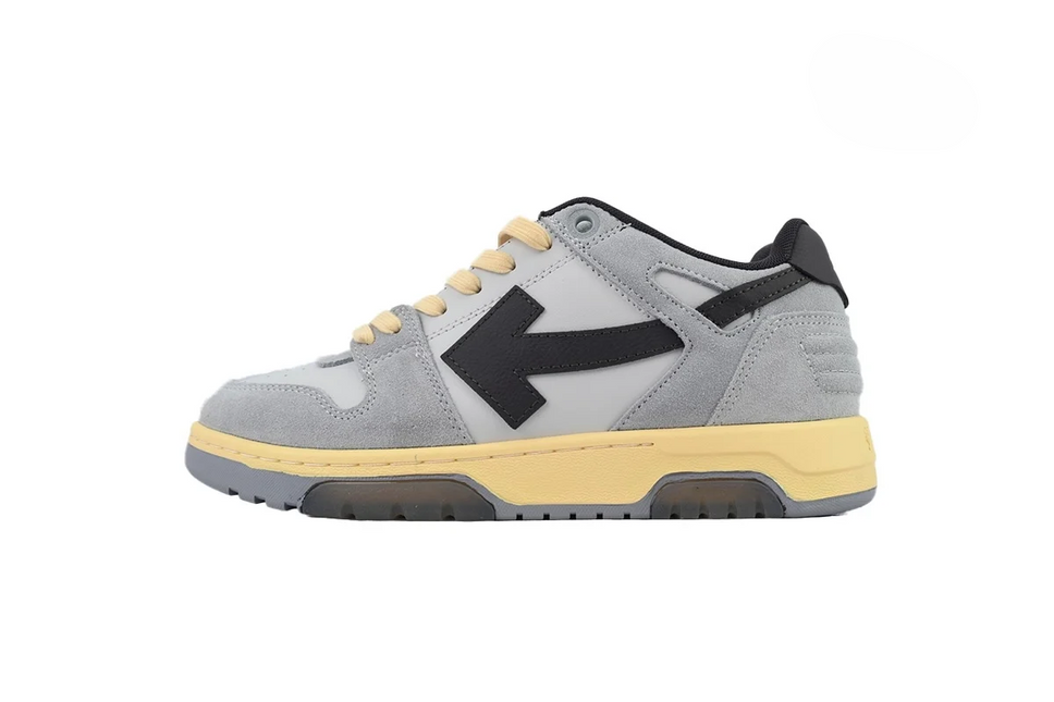 Men's Off-White Out Of Office Sneakers In Light Grey Black