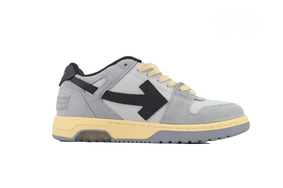 Men's Off-White Out Of Office Sneakers In Light Grey Black