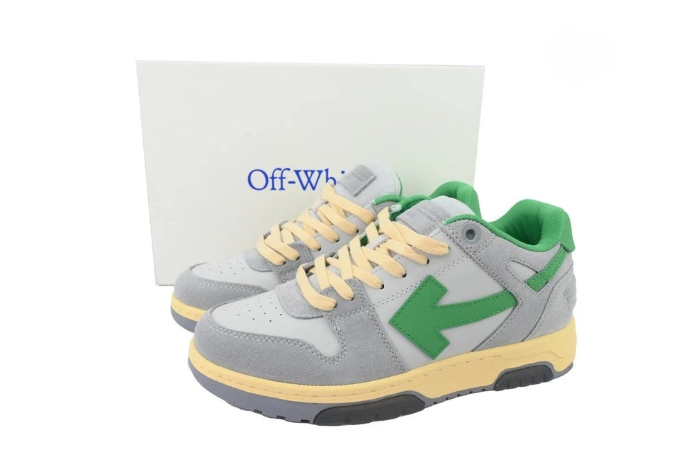 Men's Off-White Out Of Office Sneakers In Light Grey Green