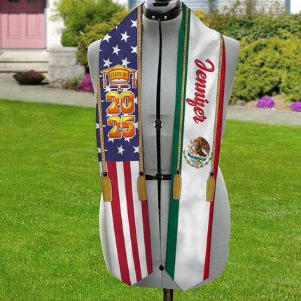 Country Flag Class of 2026 Stoles Sash, Graduation Gift, Senior Gift
