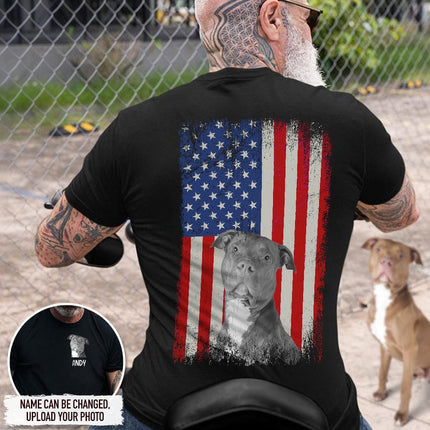 Upload Photo America Flag Dog Shirt