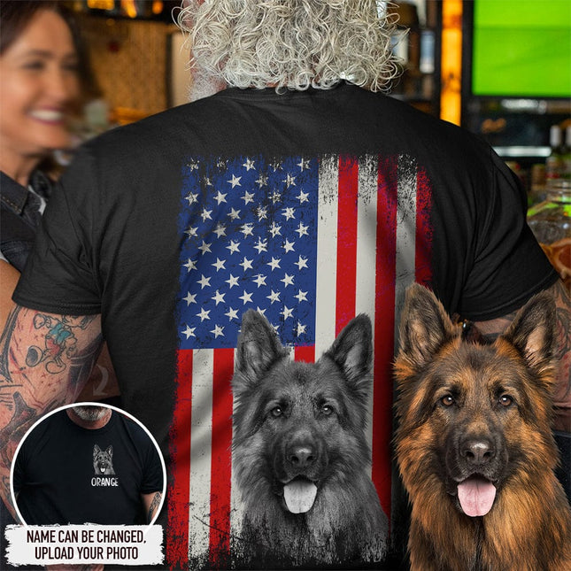Upload Photo America Flag Dog Shirt