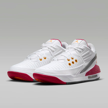 Men's Jordan Max Aura 5 White And Cardinal Red Shoes