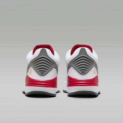 Men's Jordan Max Aura 5 White And Cardinal Red Shoes