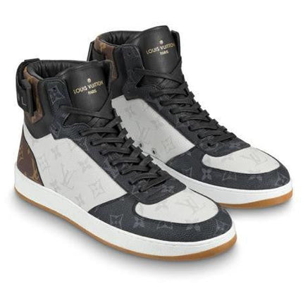 Men's LV Louis Vuitton Rivoli Sneaker Boot Shoes V4