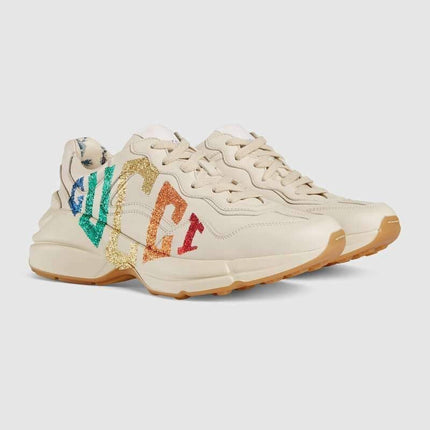 Men's Gucci Rhyton Rainbow Glitter Sneaker Shoes