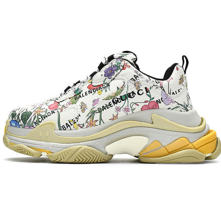 Men's Balenciaga Triple S x Gucci Flower Plants Shoes