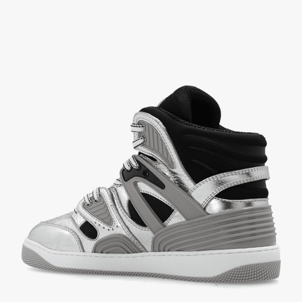 Men's Gucci Basket Silver Black Sneaker Shoes