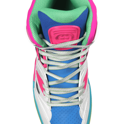 Men's Gucci Basket White Pink Blue Sneaker Shoes