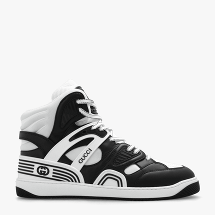 Men's Gucci Basket Black White Sneaker Shoes