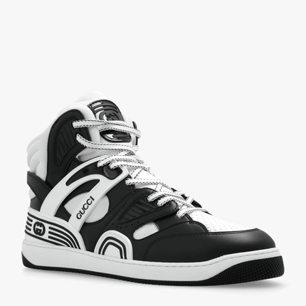 Men's Gucci Basket Black White Sneaker Shoes