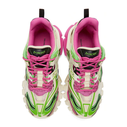 Men's Balenciaga Track 2.0 Sneaker In White Green Pink