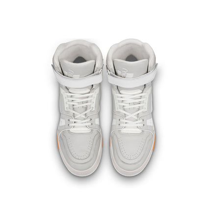 Men's LV Louis Vuitton Trainer High Top Sneaker Boot Shoes V3