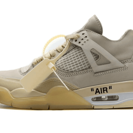 Men's OFF White x Air Jordan 4 Sail Shoes