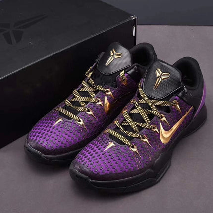 Men's Kobe 7 Black Purple Gold Shoes