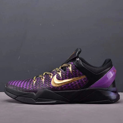 Men's Kobe 7 Black Purple Gold Shoes