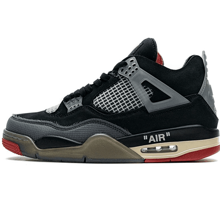 Men's OFF White x Air Jordan 4 Bred Shoes