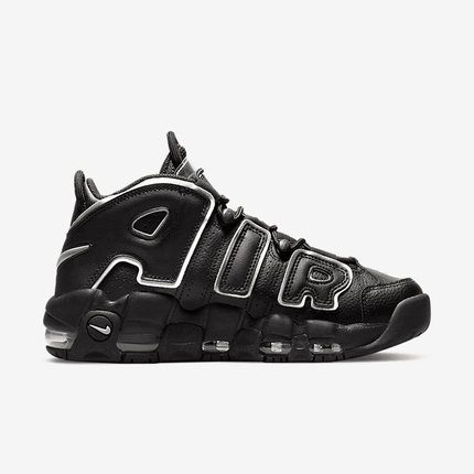 Men's Air More Uptempo Black Metallic Silver Shoes