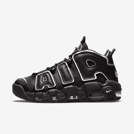 Men's Air More Uptempo Black Metallic Silver Shoes