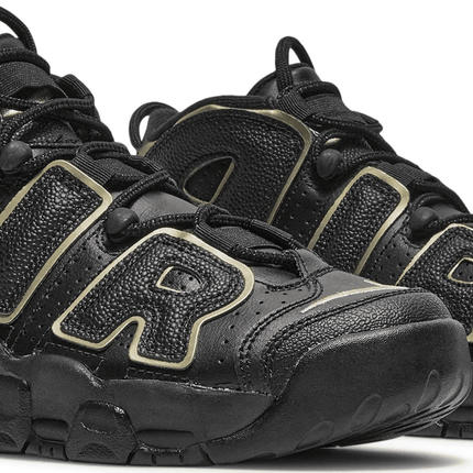 Men's Air More Uptempo GS Black Metallic Gold Star Shoes