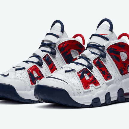 Men's Air More Uptempo PS Red Navy Camo Shoes
