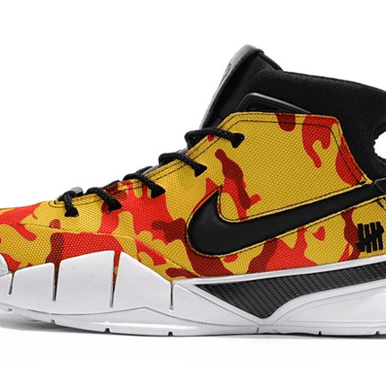 Men's Air Kobe 1 x Undefeated Camo Yellow Red Shoes