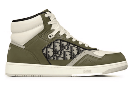 Men's Dior B27 High Olive and Cream Shoes
