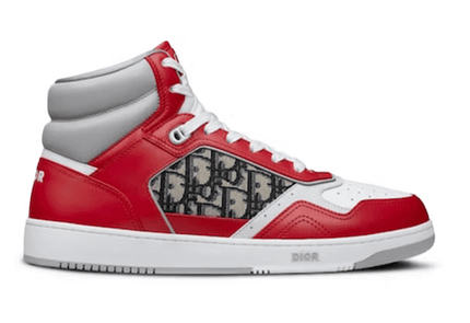 Men's Dior B27 High Red Gray and White Shoes