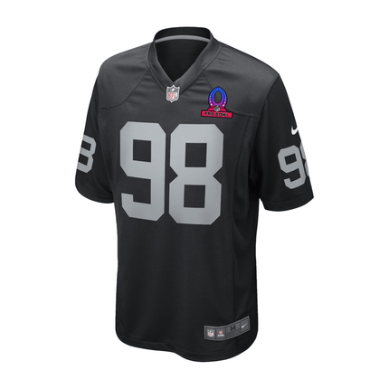 Maxx Crosby Las Vegas Raiders 2025 Pro Bowl Patch Game Men Jersey - Black