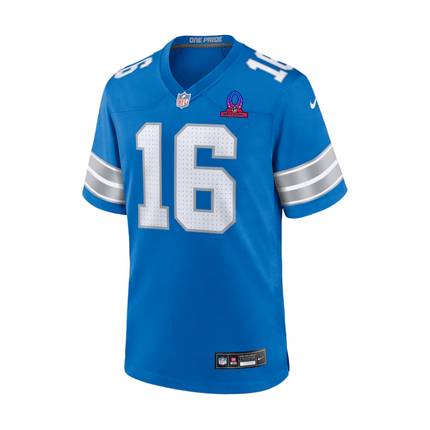 Jared Goff Detroit Lions 2025 Pro Bowl Patch Game Men Jersey - Blue