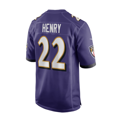 Derrick Henry Baltimore Ravens 2025 Pro Bowl Patch Game Men Jersey - Purple