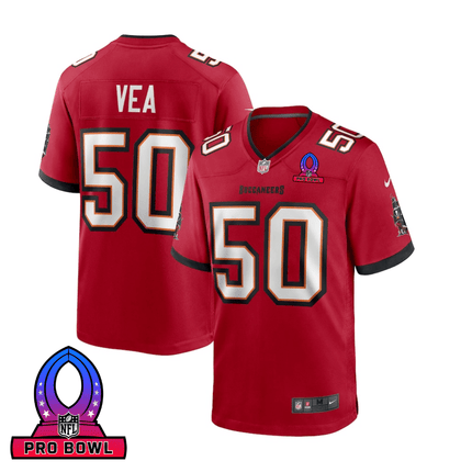 Vita Vea Tampa Bay Buccaneers 2025 Pro Bowl Patch Game Men Jersey - Red