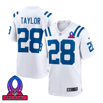 Jonathan Taylor Indianapolis Colts 2025 Pro Bowl Patch Game Men Jersey - White