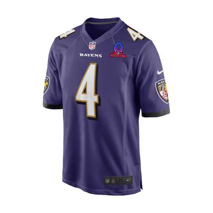 Zay Flowers Baltimore Ravens 2025 Pro Bowl Patch Game Men Jersey - Purple